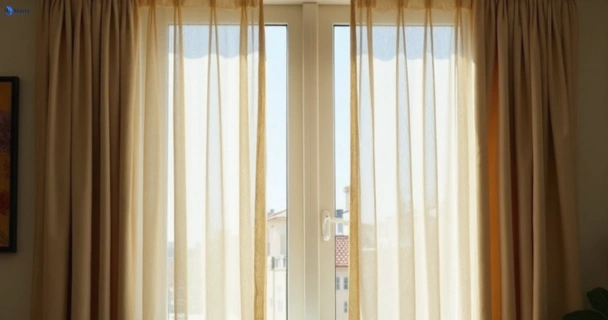 Dull dusty drapes in yagoona-nsw before professional cleaning